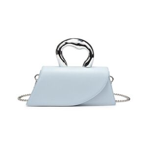 Alexander Stylish Ice Blue Leather Women's Handbag with Silver Handle